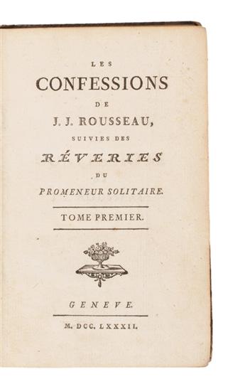 ROUSSEAU, JEAN-JACQUES. Les Confessions. 4 vols. 1782-89